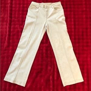 Soft Surroundings Beige/Cream Jeans with Pin-tucking